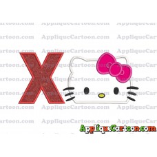 Hello Kitty Applique Embroidery Design With Alphabet X
