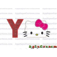 Hello Kitty Applique Embroidery Design With Alphabet Y