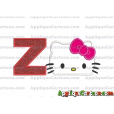 Hello Kitty Applique Embroidery Design With Alphabet Z