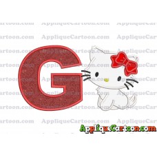 Hello Kitty Cat Applique Embroidery Design With Alphabet G