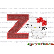 Hello Kitty Cat Applique Embroidery Design With Alphabet Z