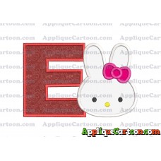 Hello Kitty Head Applique Embroidery Design With Alphabet E