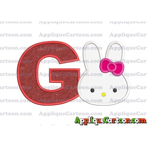 Hello Kitty Head Applique Embroidery Design With Alphabet G