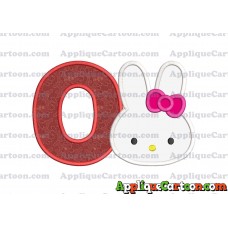 Hello Kitty Head Applique Embroidery Design With Alphabet O