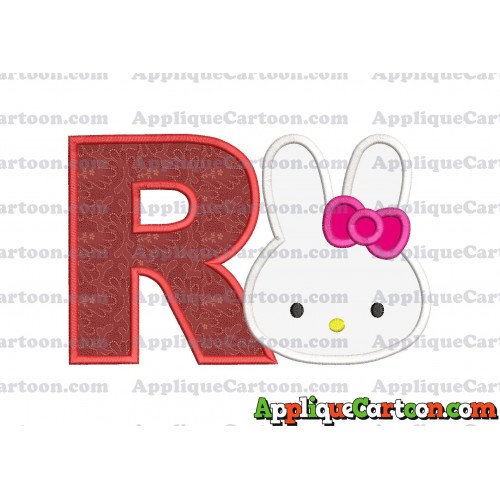 Hello Kitty Head Applique Embroidery Design With Alphabet R