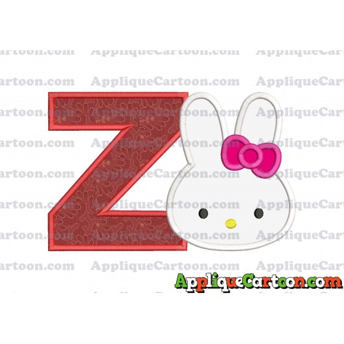 Hello Kitty Head Applique Embroidery Design With Alphabet Z