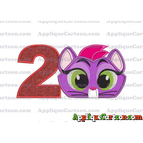 Hissy Puppy Dog Pals Applique Embroidery Design Birthday Number 2