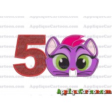 Hissy Puppy Dog Pals Applique Embroidery Design Birthday Number 5