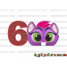 Hissy Puppy Dog Pals Applique Embroidery Design Birthday Number 6