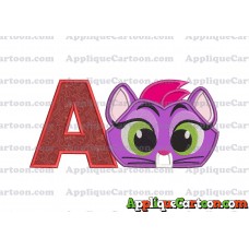 Hissy Puppy Dog Pals Applique Embroidery Design With Alphabet A