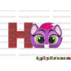 Hissy Puppy Dog Pals Applique Embroidery Design With Alphabet H
