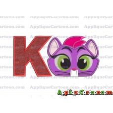 Hissy Puppy Dog Pals Applique Embroidery Design With Alphabet K