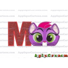 Hissy Puppy Dog Pals Applique Embroidery Design With Alphabet M