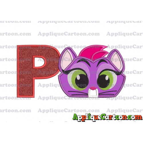 Hissy Puppy Dog Pals Applique Embroidery Design With Alphabet P