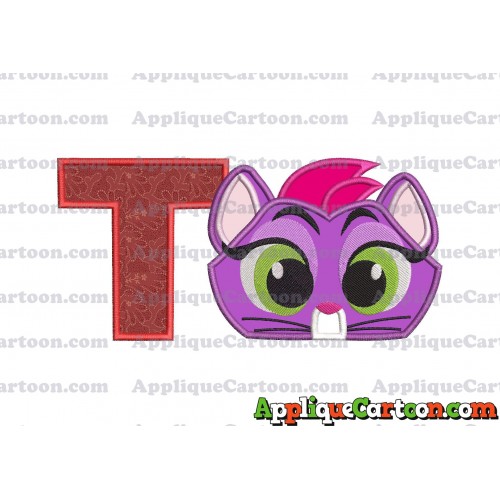 Hissy Puppy Dog Pals Applique Embroidery Design With Alphabet T
