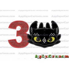 How to Draw Your Dragon Applique Embroidery Design Birthday Number 3