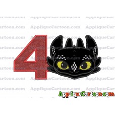 How to Draw Your Dragon Applique Embroidery Design Birthday Number 4