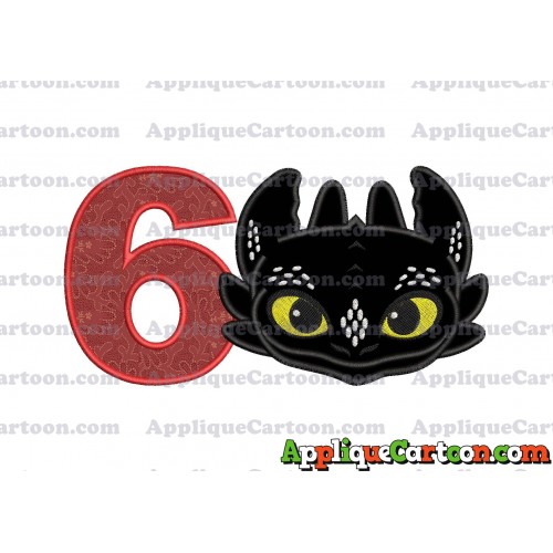 How to Draw Your Dragon Applique Embroidery Design Birthday Number 6