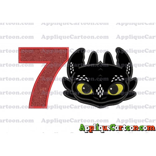 How to Draw Your Dragon Applique Embroidery Design Birthday Number 7