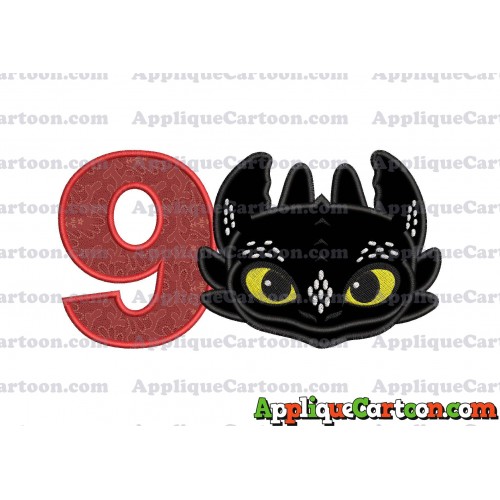 How to Draw Your Dragon Applique Embroidery Design Birthday Number 9