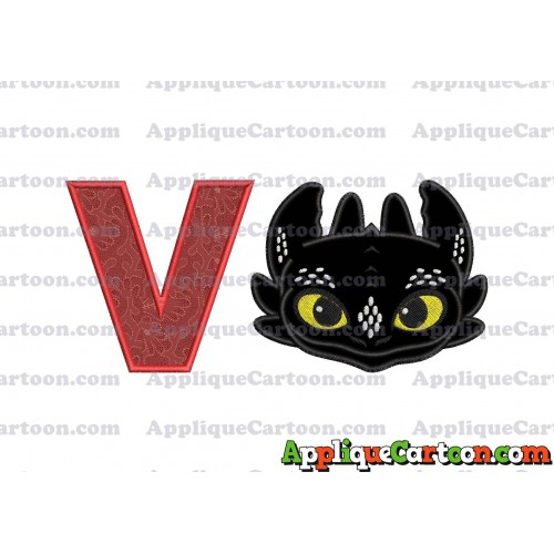 How to Draw Your Dragon Applique Embroidery Design With Alphabet V