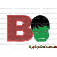 Hulk Head Applique Embroidery Design 02 With Alphabet B