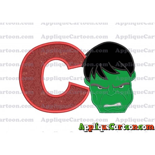 Hulk Head Applique Embroidery Design 02 With Alphabet C