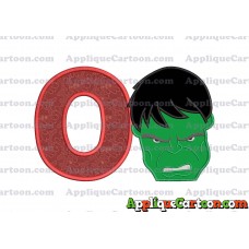 Hulk Head Applique Embroidery Design 02 With Alphabet O
