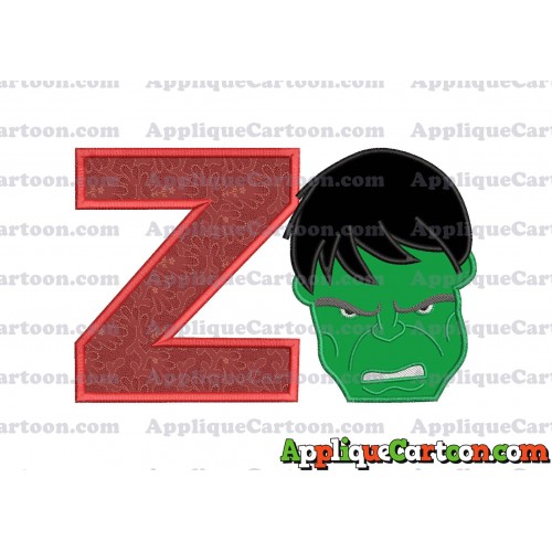 Hulk Head Applique Embroidery Design 02 With Alphabet Z