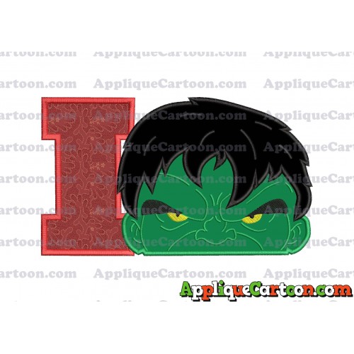 Hulk Head Applique Embroidery Design With Alphabet I