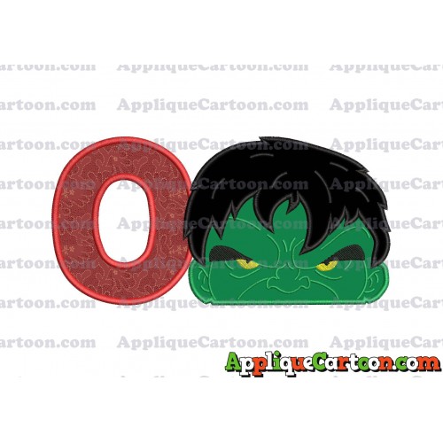Hulk Head Applique Embroidery Design With Alphabet O