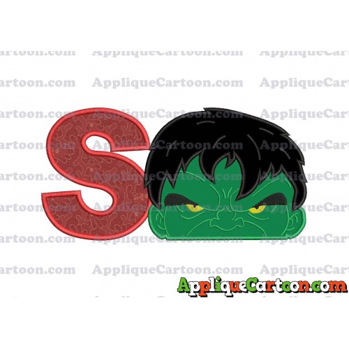 Hulk Head Applique Embroidery Design With Alphabet S