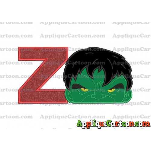 Hulk Head Applique Embroidery Design With Alphabet Z