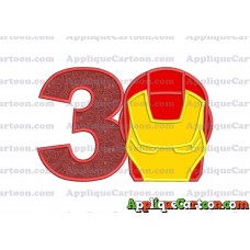Ironman Applique Embroidery Design Birthday Number 3
