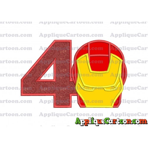 Ironman Applique Embroidery Design Birthday Number 4