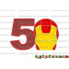 Ironman Applique Embroidery Design Birthday Number 5