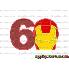Ironman Applique Embroidery Design Birthday Number 6