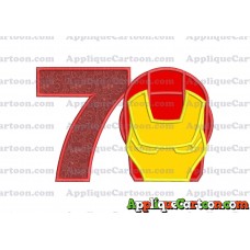 Ironman Applique Embroidery Design Birthday Number 7