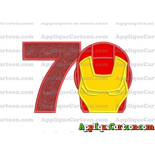 Ironman Applique Embroidery Design Birthday Number 7