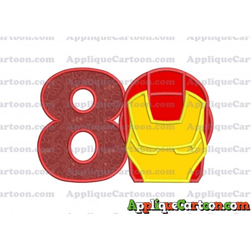Ironman Applique Embroidery Design Birthday Number 8