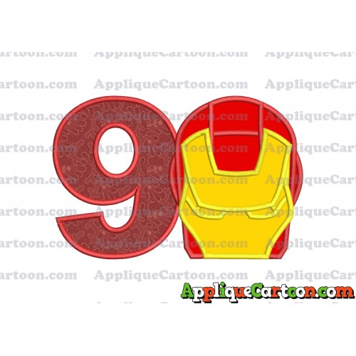 Ironman Applique Embroidery Design Birthday Number 9