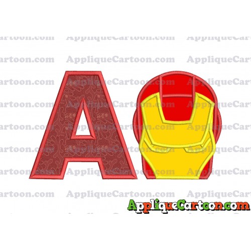 Ironman Applique Embroidery Design With Alphabet A