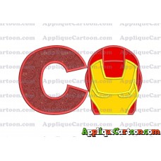 Ironman Applique Embroidery Design With Alphabet C
