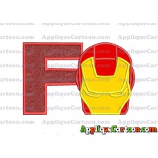 Ironman Applique Embroidery Design With Alphabet F