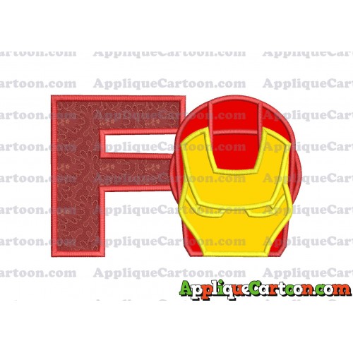 Ironman Applique Embroidery Design With Alphabet F
