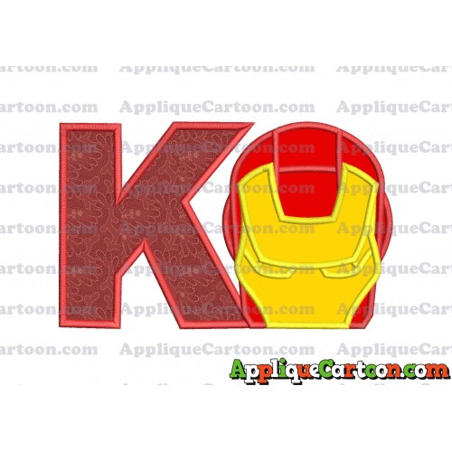 Ironman Applique Embroidery Design With Alphabet K
