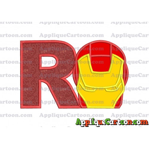 Ironman Applique Embroidery Design With Alphabet R