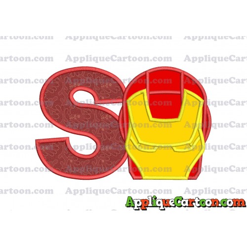 Ironman Applique Embroidery Design With Alphabet S