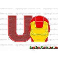 Ironman Applique Embroidery Design With Alphabet U
