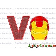 Ironman Applique Embroidery Design With Alphabet V